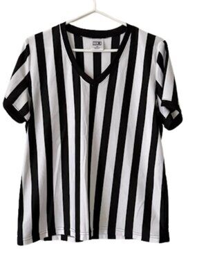 Dick's Referee Jersey Adult Large Black White Striped Shirt